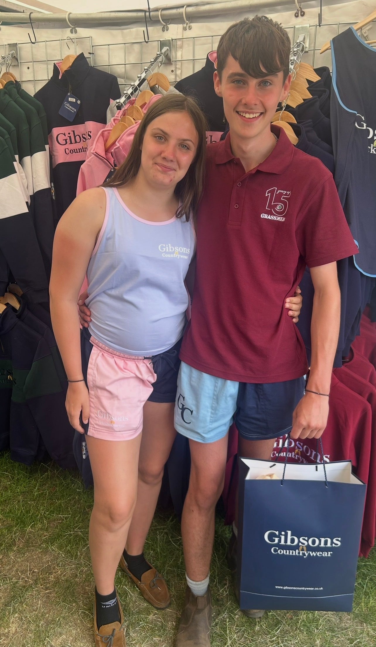 Pink & Navy Harlequin Shorts