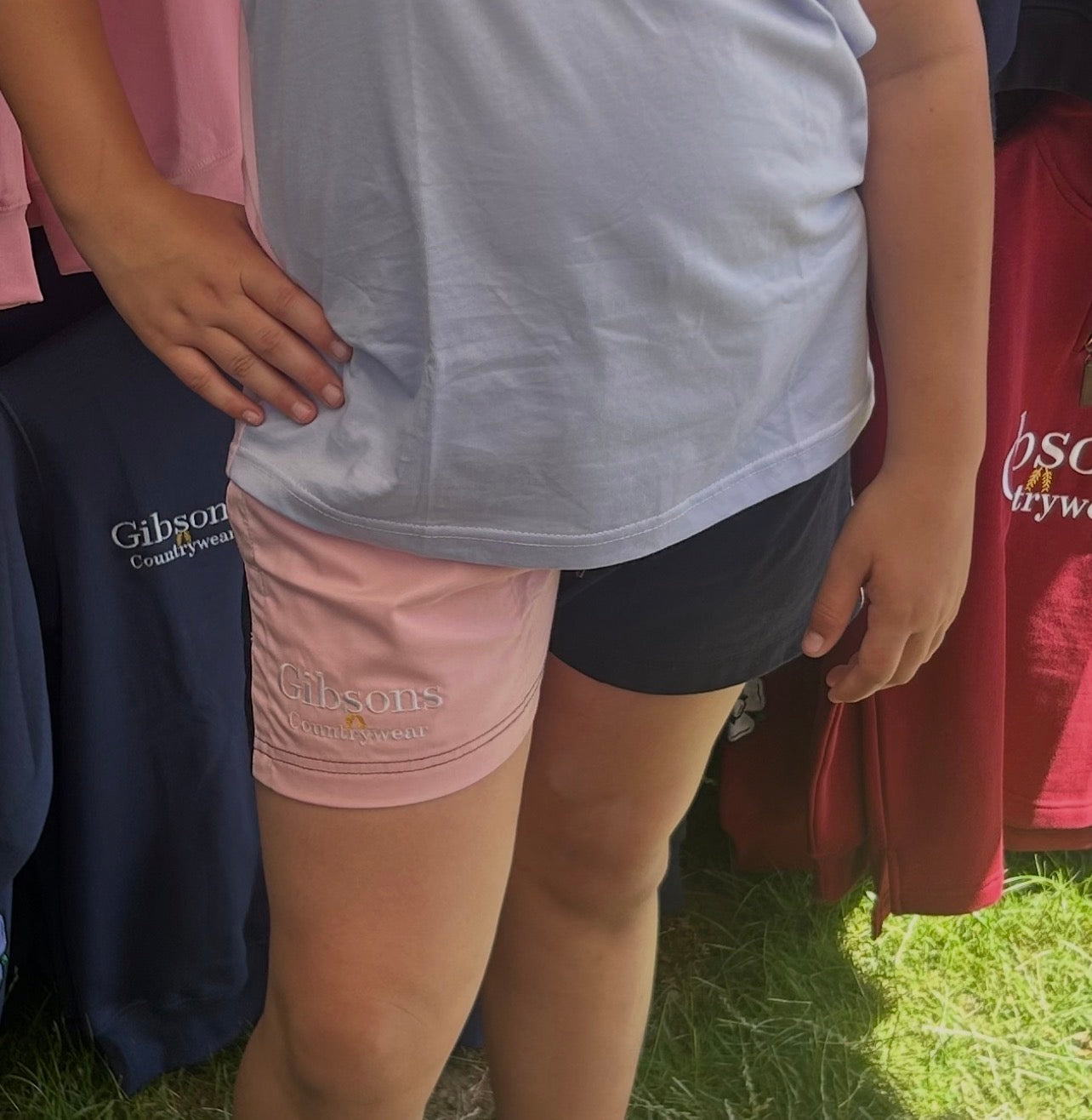 Pink & Navy Harlequin Shorts